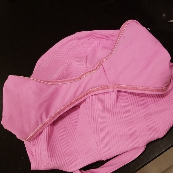 💕L*SPACE💕 Cha Cha Pointelle Ribbed One Piece Swimsuit Rosebud Pink 12 XL NWOT - Picture 12 of 12
